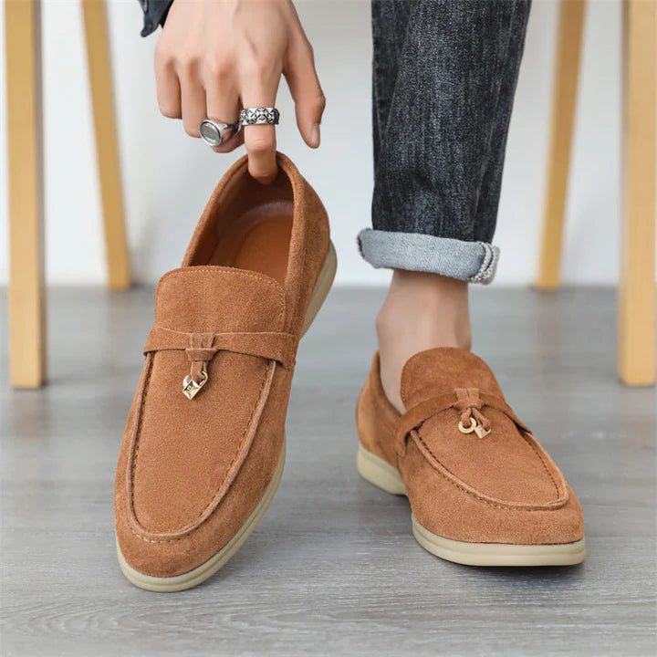 Luxe loafers van suède stof voor heren