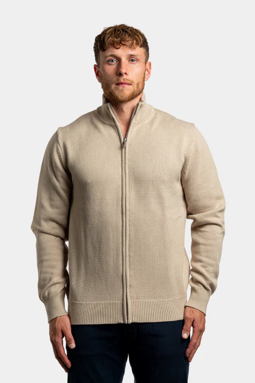 Full zip sweater van 100% kantoen voor heren