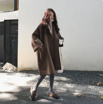 Elegante oversized wollen trenchcoat