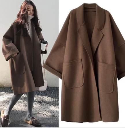 Elegante oversized wollen trenchcoat