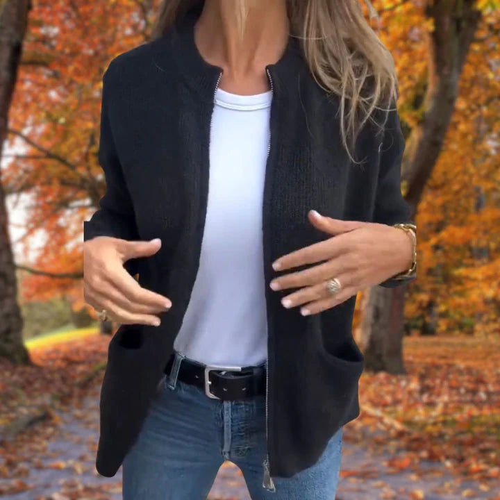 Stijlvol herfst vest met ritssluiting voor dames