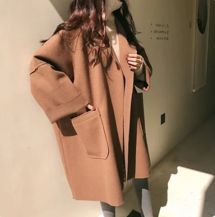 Elegante oversized wollen trenchcoat