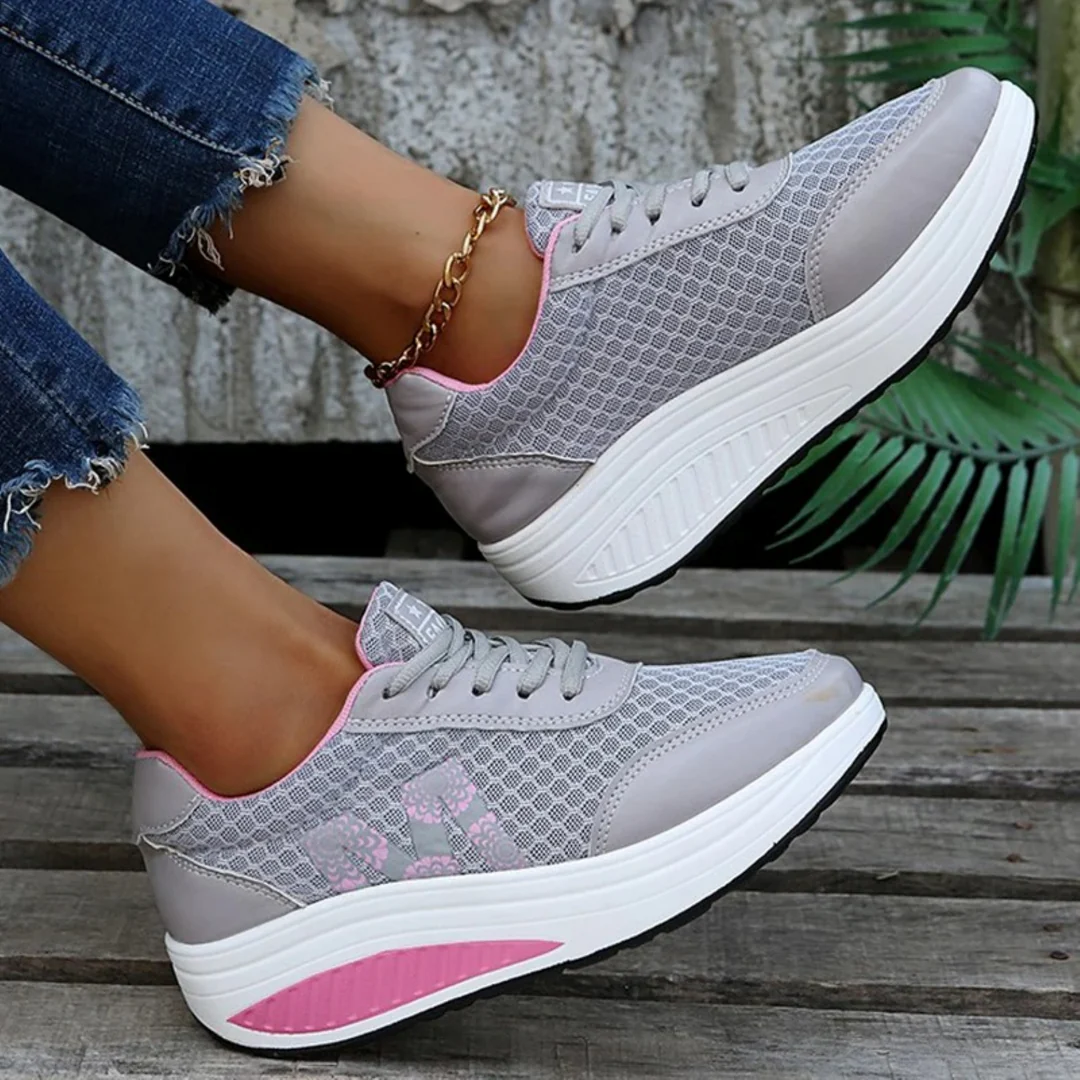 sport stijl roze bedrukte comfortabele Arch fit sneakers