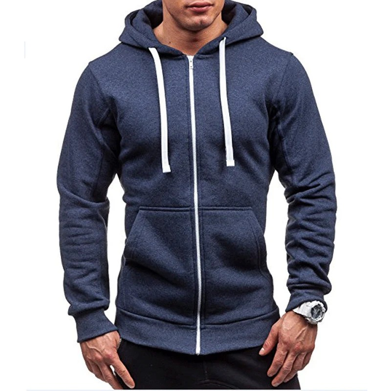 Heren hoodie | winddicht met rits fleece