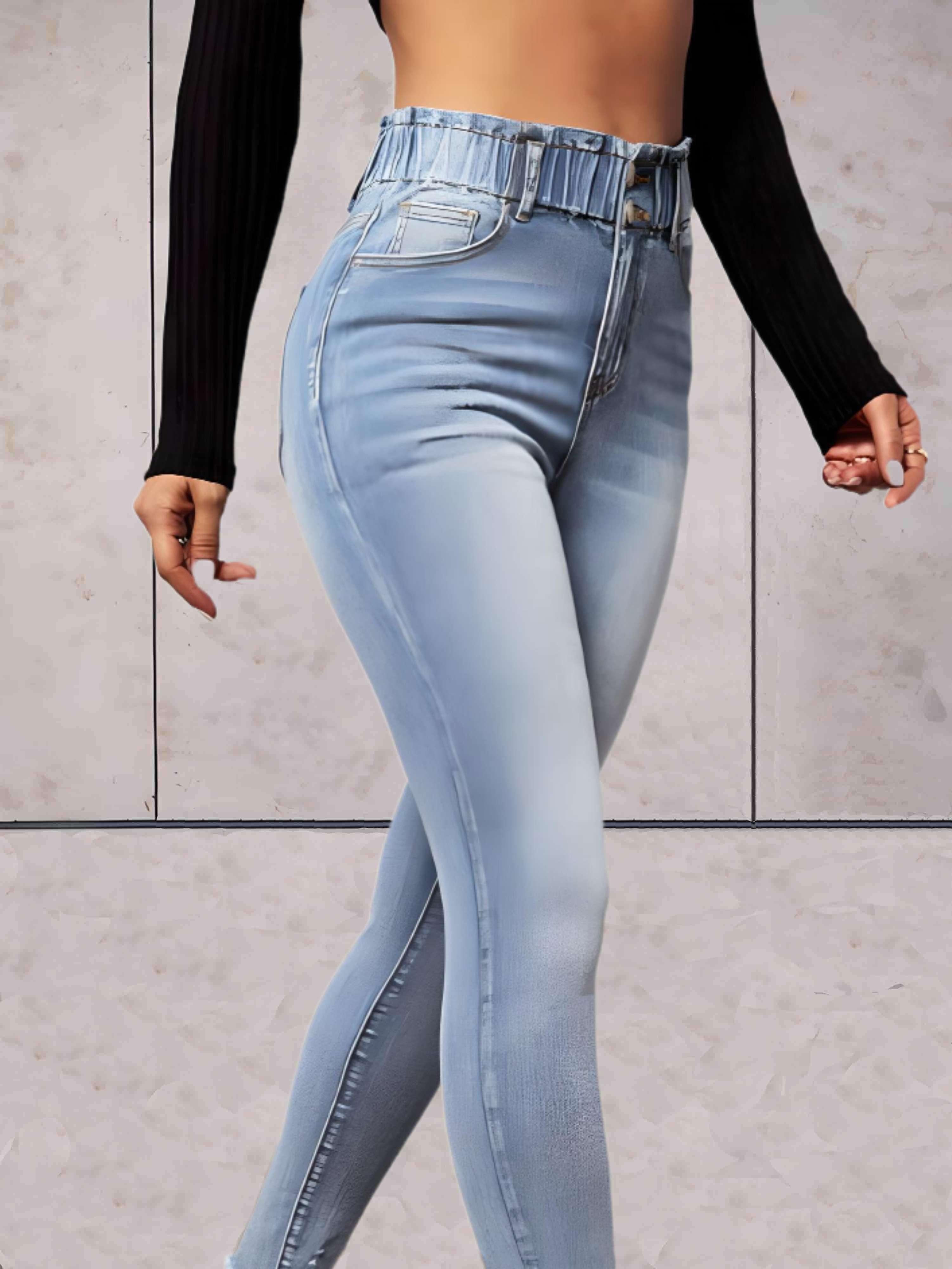 Adele - Strakke skinny jeans hoge taille - Sky-Sense