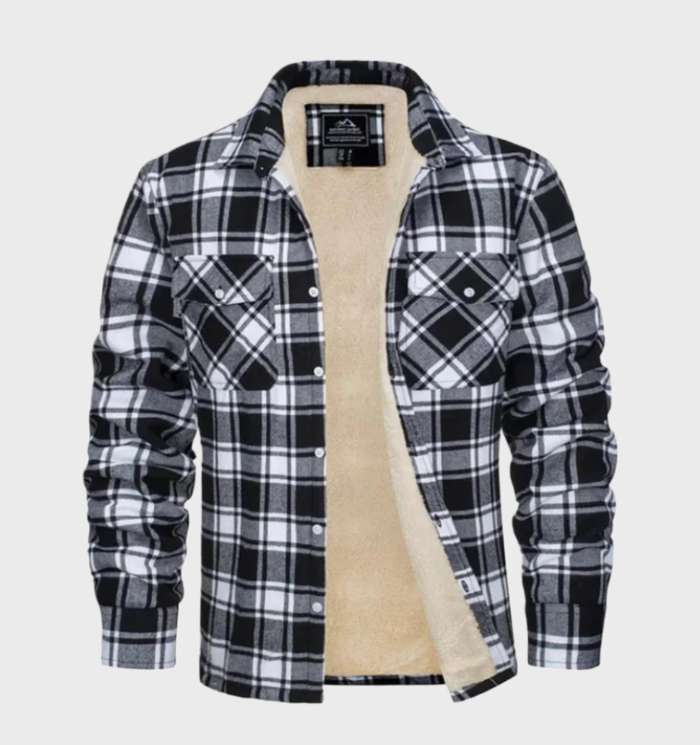 Modern flaneljacket met fleecevoering voor heren