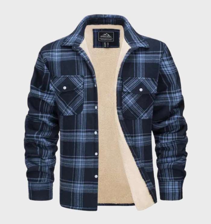 Modern flaneljacket met fleecevoering voor heren