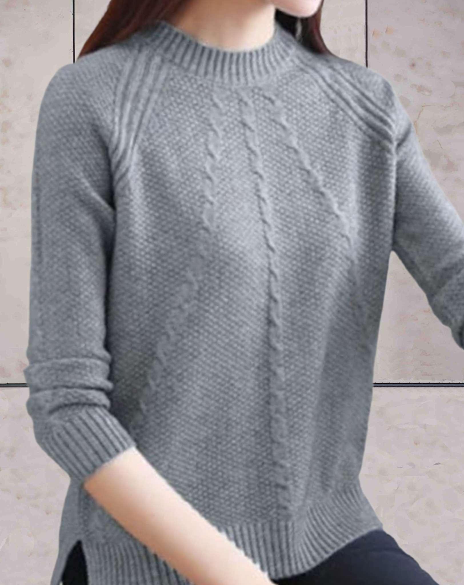 Fiona - Eenvoudig gebreide trui met ronde hals voor casual kleding - Sky-Sense