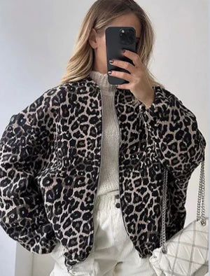 Oversized leren bomber jas