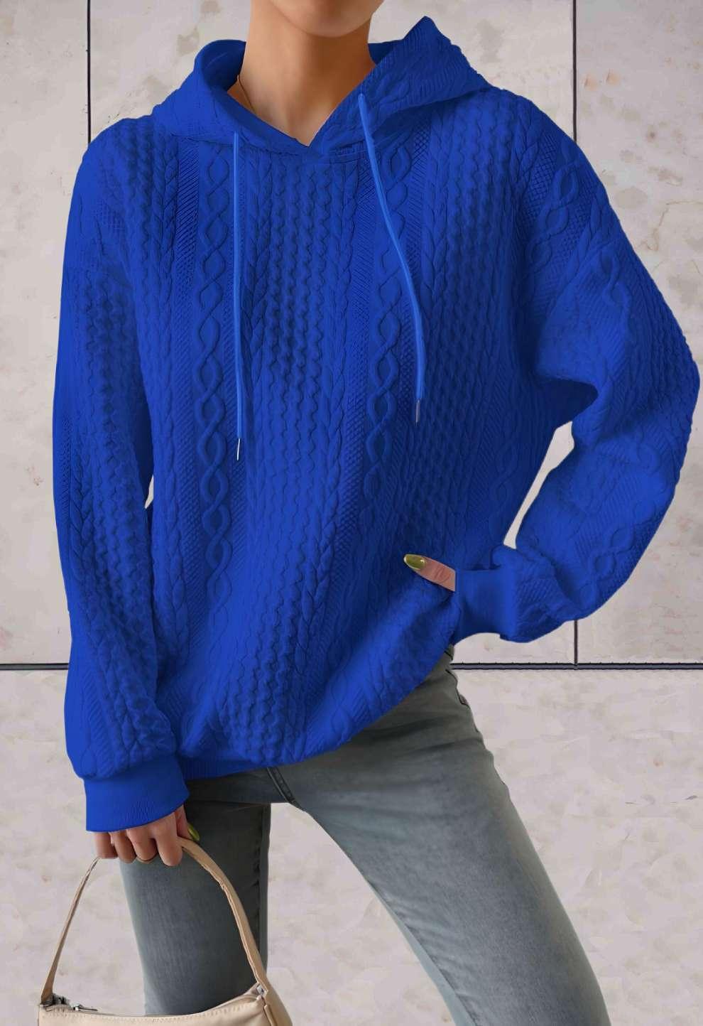 Ruth - stijlvolle effen hoodie met geborduurd ontwerp en een verstelbare knoop op de capuchon - Sky-Sense