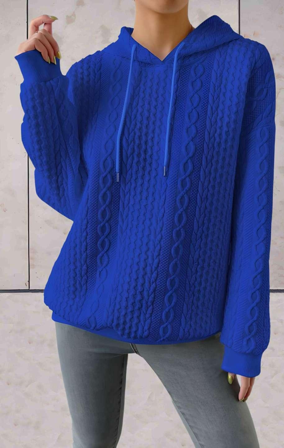 Ruth - stijlvolle effen hoodie met geborduurd ontwerp en een verstelbare knoop op de capuchon - Sky-Sense