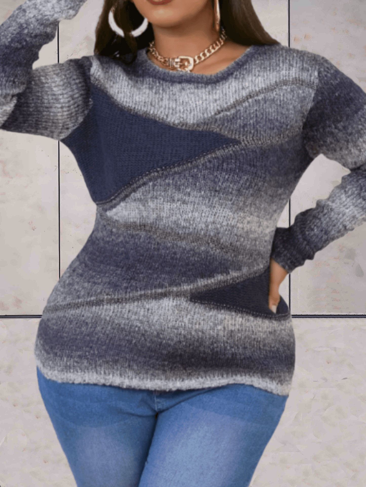 Mila - Plus Size Sweater DONE - Sky-Sense