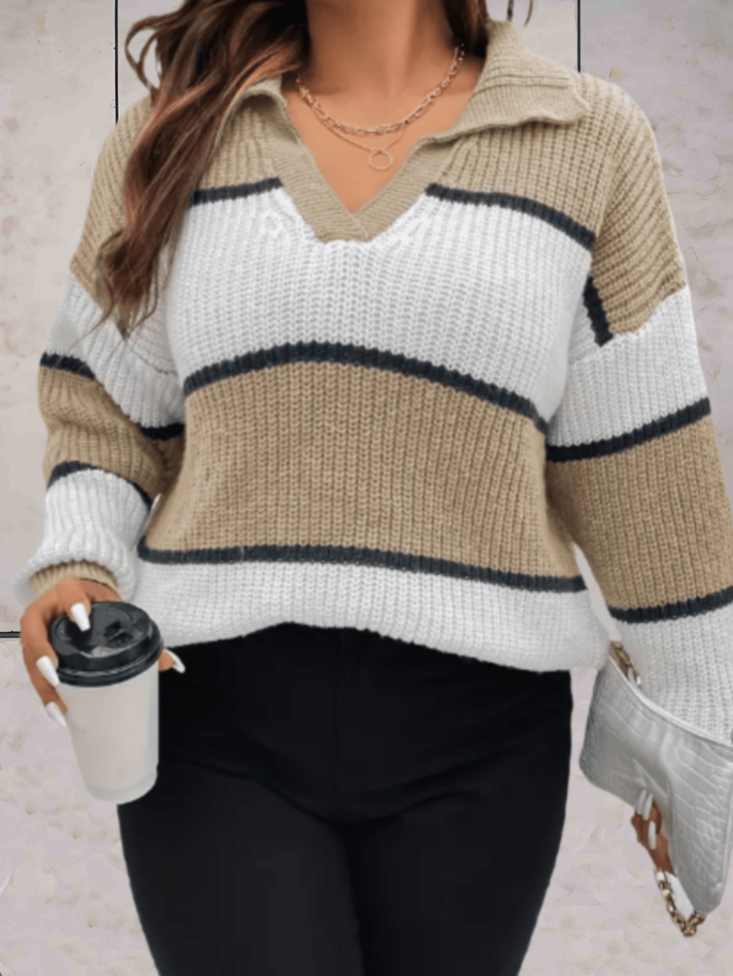 Ella - Plus Size Sweater - Sky-Sense
