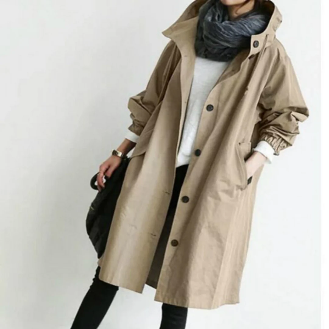 Lange trenchcoat voor dames casual