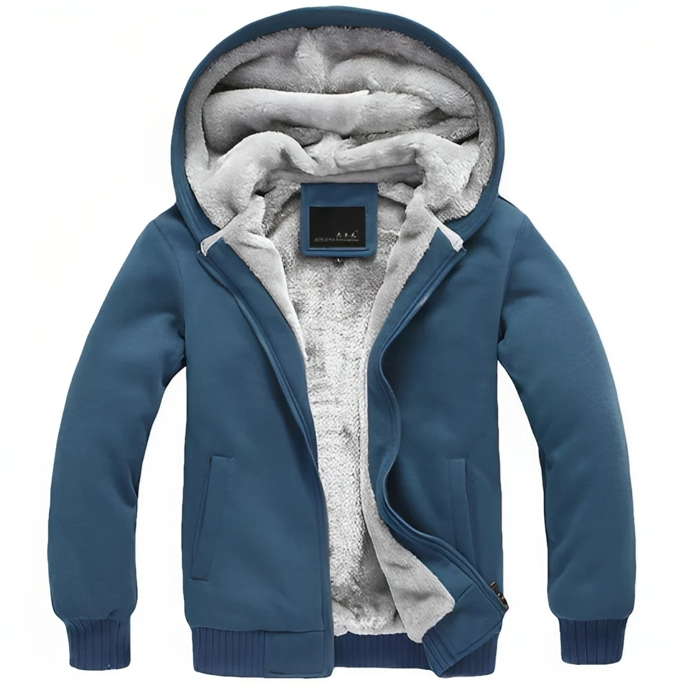 fluffy heren vest met rits en capuchon